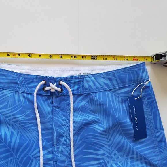 NWT Men's Strong Boalt Blue Swim Trunks Royal X-Rays Palms Swimwear Size 32 - Picture 4 of 7